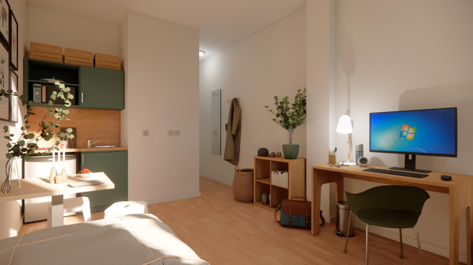 plan 3D résidence étudiante