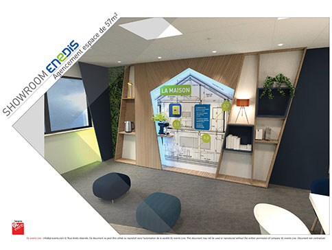 Plan 3D Agencement Showroom Enedis