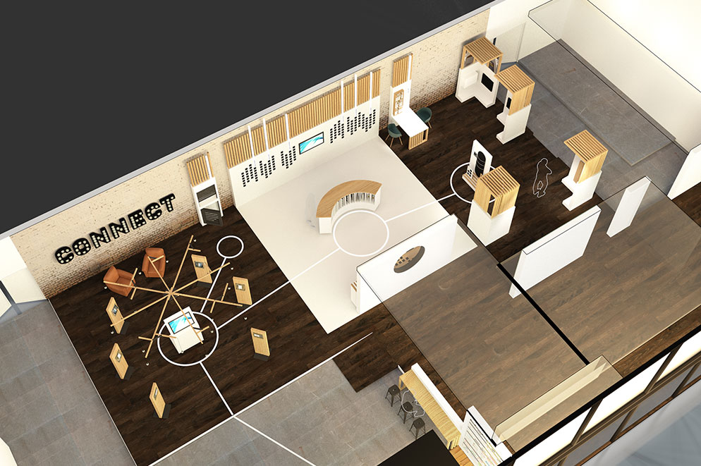 agencement showroom Sonepar , vue d'ensemble