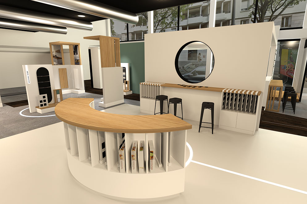 agencement showroom Sonepar - matériauthèque