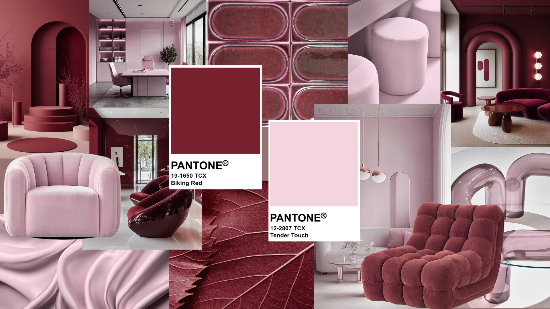 bordeaux et rose poudré