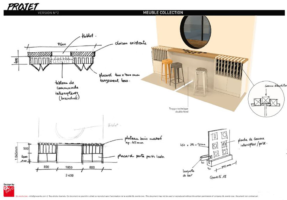 visuels bureau de création , meubles de collection