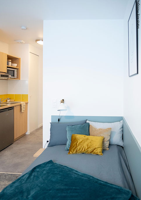 aménagement espace séjour - résidence studéa paris riquet