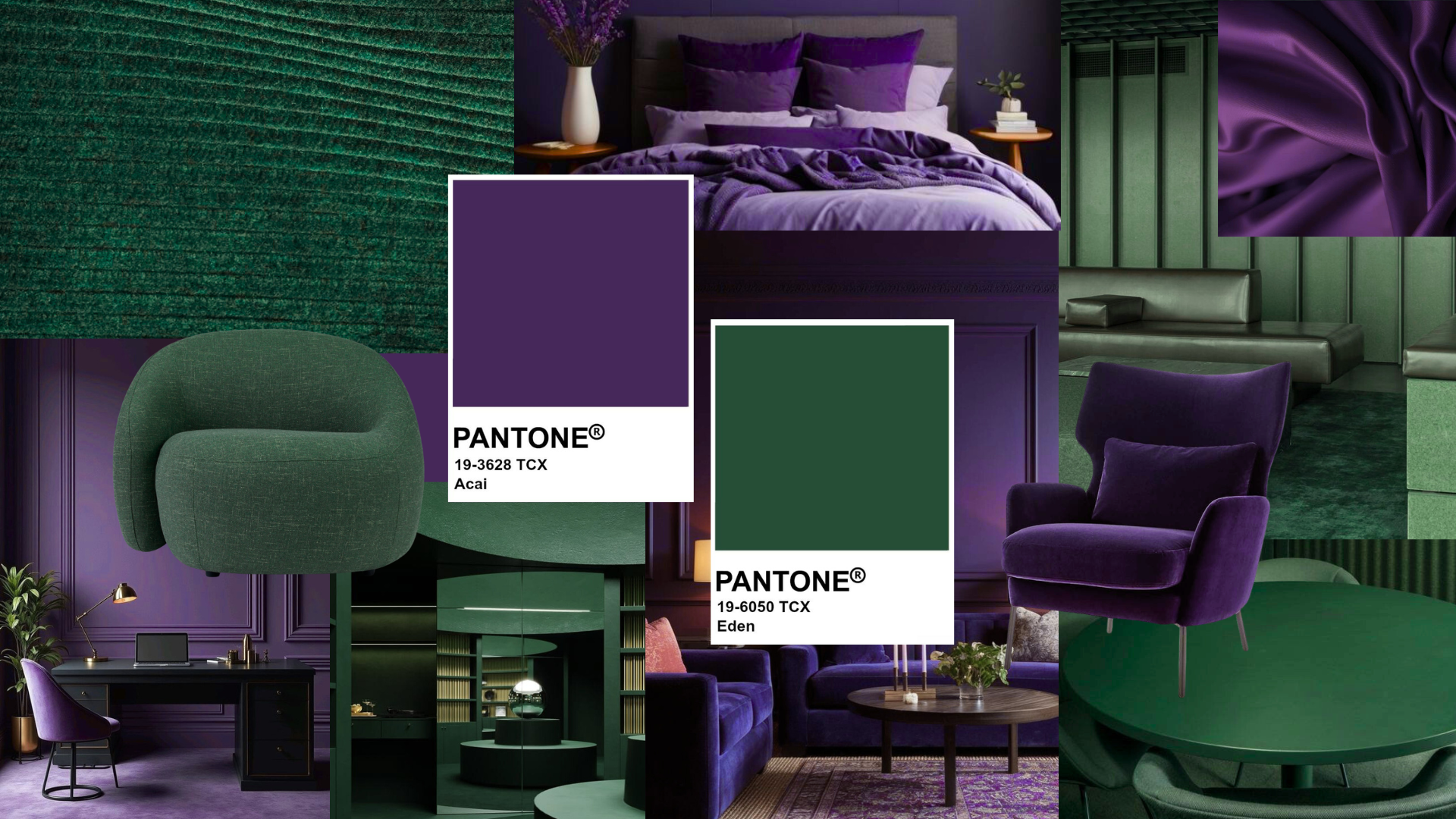 violet minéral et vert émeraude