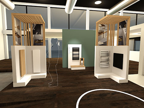 agencement showroom Sonepar ; zone genie climatique