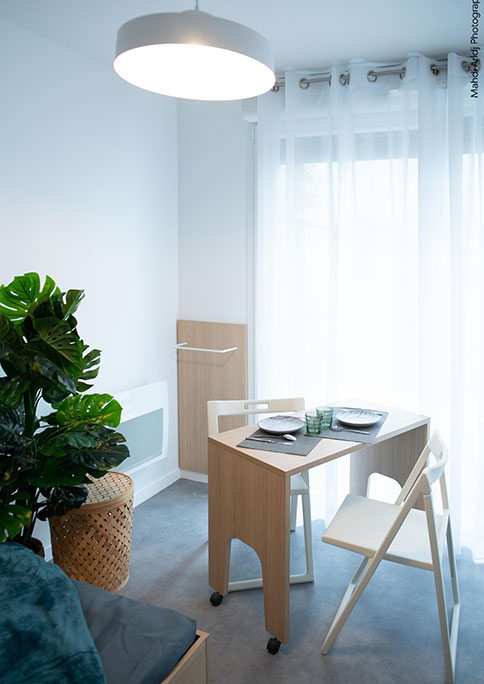 aménagement espace séjour - résidence studéa paris riquet