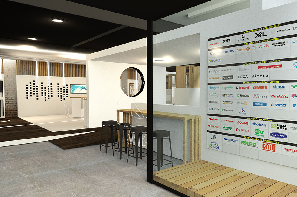 agencement sonepar , entree showroom