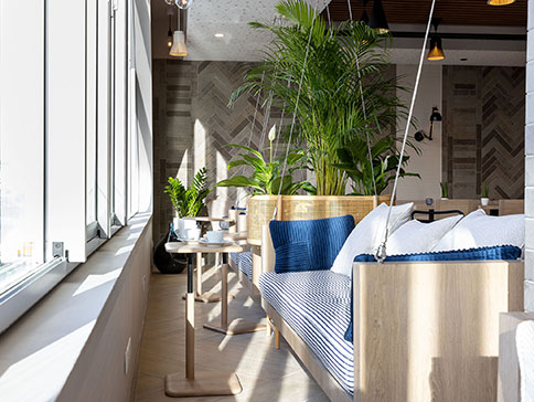 Agencement banquette suspendueHôtel Hilton Garden Inn Le Havre 