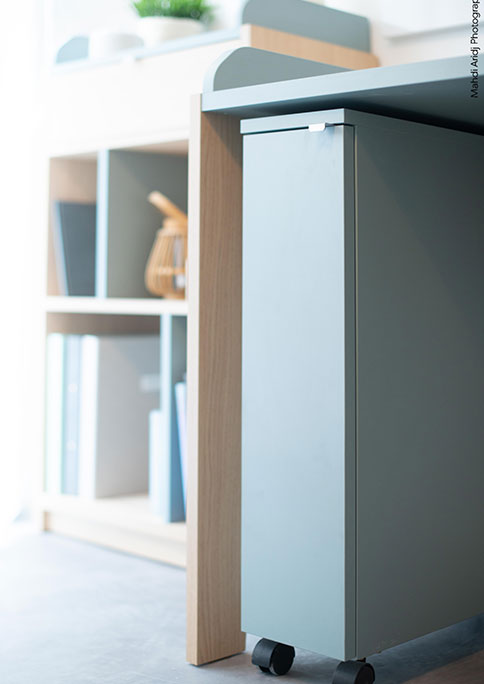 meuble bureau sur-mesure et modulable ; résidence studéa paris Riquet