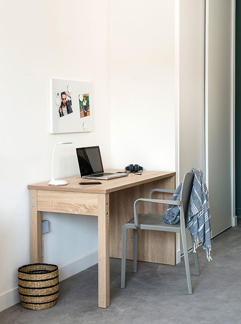 agencement coin bureau studio étudiant campus Martelet - Limas  