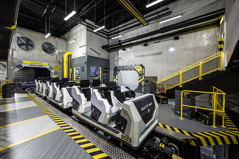 agencement objectif mars, agencement decor salle d'embarquement  