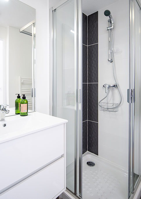 aménagement espace salle de bain ; résidence Origin Campus