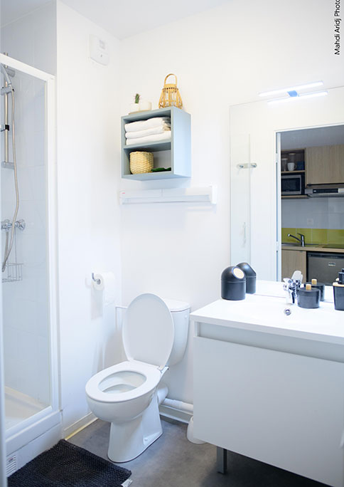 aménagement espace salle de bain ; studéa paris Riquet