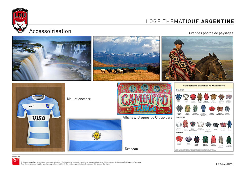 Images de paysages et d'objets traditionnels argentins