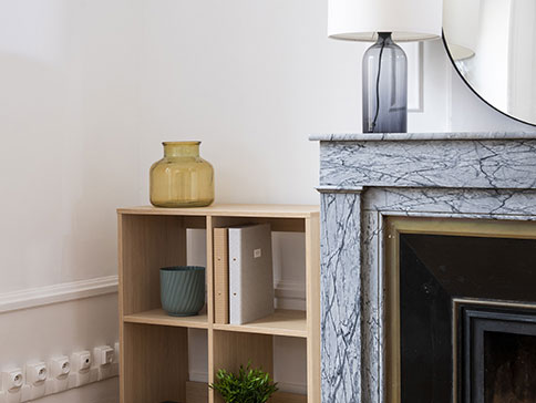 aménagement résidence étudiante rue du plâtre Lyon , espace séjour   