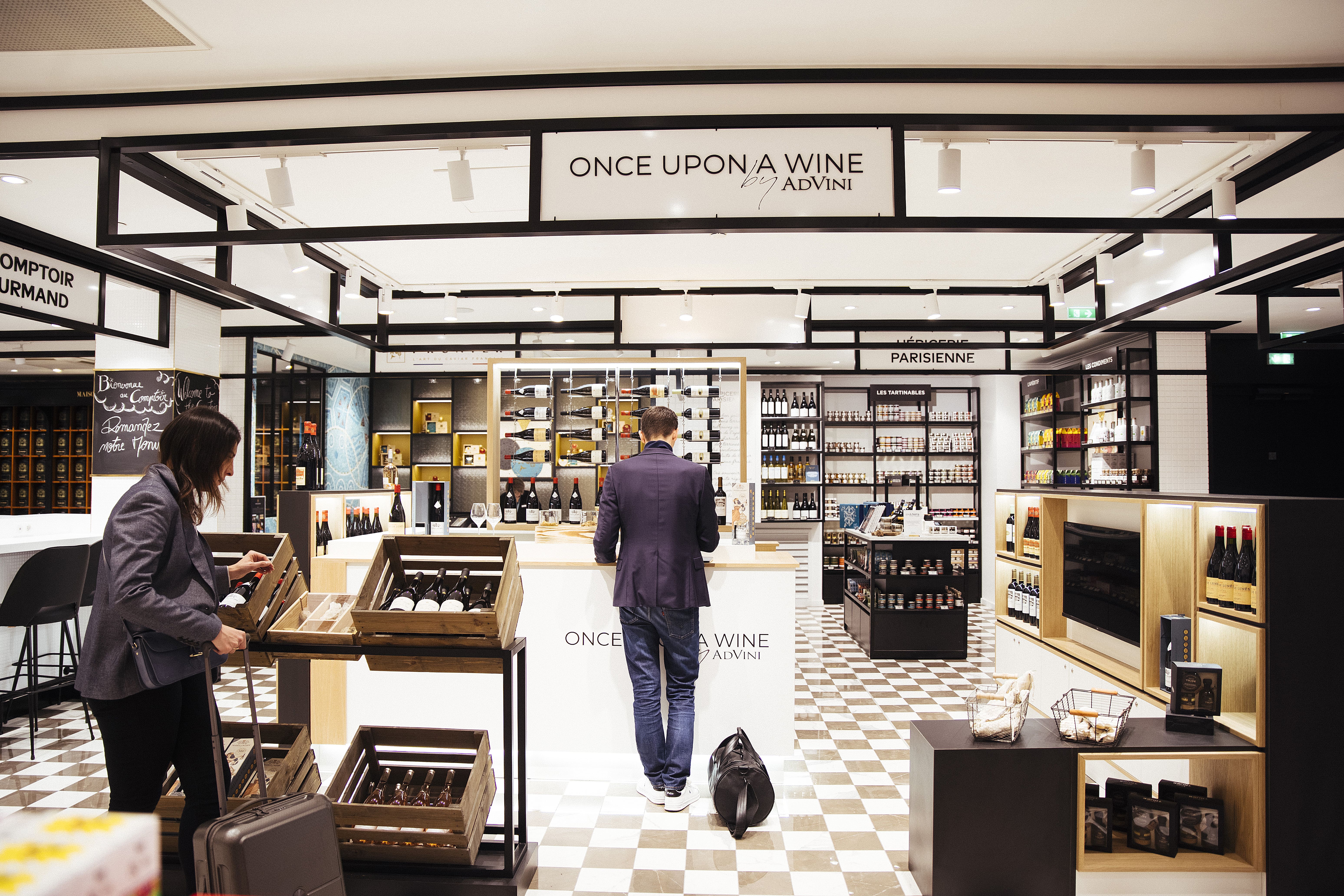 Agencement pop-up store Advini - fabrication meuble sur mesure