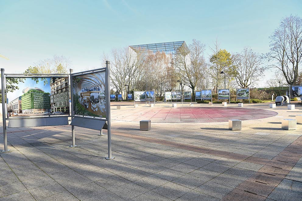 Panneaux décoratif et signalétique extérieure produits par GL events