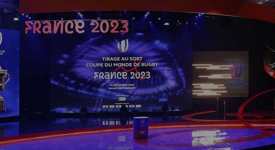 agencement plateau tirage au sort coupe du monde de Rugby 2023 