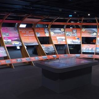 Agencement exposition muséographie : siganlétique et  mobilier digital multimédia