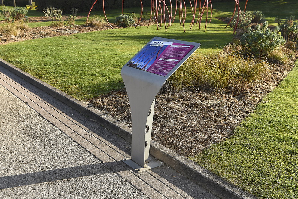 Panneau informatif personnalisé en acier galvanisé thermolaqué